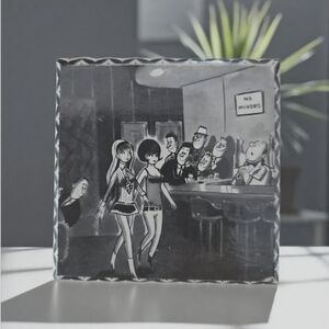 Retro Black and White Cartoon Art Print